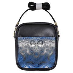 Blue Swirls And Spirals Girls Sling Bag by SpinnyChairDesigns