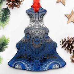 Blue Swirls And Spirals Ornament (christmas Tree)  by SpinnyChairDesigns