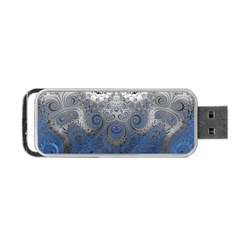 Blue Swirls And Spirals Portable Usb Flash (one Side) by SpinnyChairDesigns