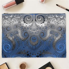 Blue Swirls And Spirals Cosmetic Bag (xxl) by SpinnyChairDesigns