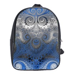 Blue Swirls And Spirals School Bag (xl) by SpinnyChairDesigns