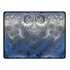 Blue Swirls And Spirals Double Sided Fleece Blanket (small)  by SpinnyChairDesigns