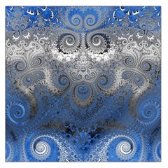 Blue Swirls And Spirals Large Satin Scarf (square) by SpinnyChairDesigns