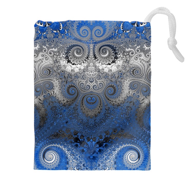 Blue Swirls and Spirals Drawstring Pouch (5XL)