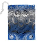 Blue Swirls and Spirals Drawstring Pouch (5XL) Back