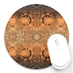 Rustic Orange Swirls Round Mousepads Front