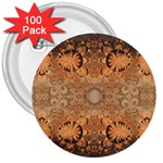 Rustic Orange Swirls 3  Buttons (100 pack)  Front