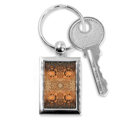 Rustic Orange Swirls Key Chain (rectangle) by SpinnyChairDesigns