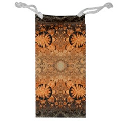 Rustic Orange Swirls Jewelry Bag by SpinnyChairDesigns