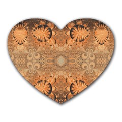 Rustic Orange Swirls Heart Mousepads by SpinnyChairDesigns