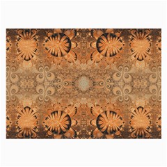 Rustic Orange Swirls Large Glasses Cloth (2 Sides) by SpinnyChairDesigns