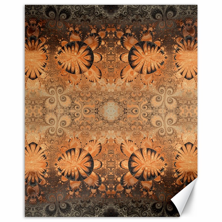 Rustic Orange Swirls Canvas 11  x 14 