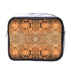 Rustic Orange Swirls Mini Toiletries Bag (one Side) by SpinnyChairDesigns