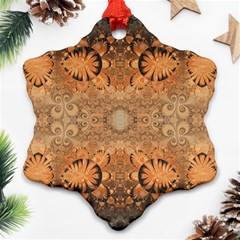 Rustic Orange Swirls Ornament (snowflake) by SpinnyChairDesigns