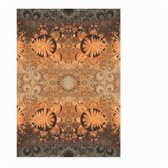 Rustic Orange Swirls Large Garden Flag (two Sides) by SpinnyChairDesigns