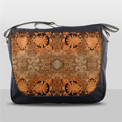 Rustic Orange Swirls Messenger Bag by SpinnyChairDesigns