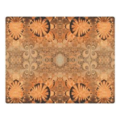 Rustic Orange Swirls Double Sided Flano Blanket (large)  by SpinnyChairDesigns