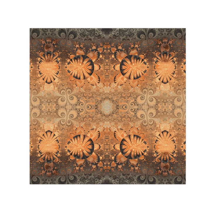 Rustic Orange Swirls Small Satin Scarf (Square)