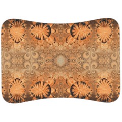 Rustic Orange Swirls Velour Seat Head Rest Cushion by SpinnyChairDesigns