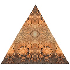 Rustic Orange Swirls Wooden Puzzle Triangle by SpinnyChairDesigns