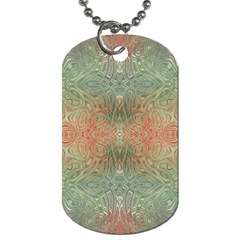 Peach Green Texture Dog Tag (two Sides) by SpinnyChairDesigns