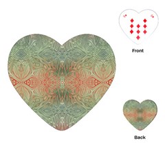 Peach Green Texture Playing Cards Single Design (heart)