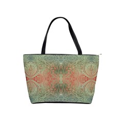 Peach Green Texture Classic Shoulder Handbag by SpinnyChairDesigns