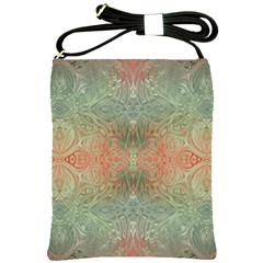 Peach Green Texture Shoulder Sling Bag by SpinnyChairDesigns