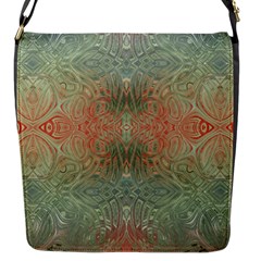 Peach Green Texture Flap Closure Messenger Bag (s) by SpinnyChairDesigns