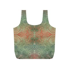 Peach Green Texture Full Print Recycle Bag (s) by SpinnyChairDesigns