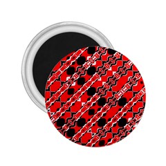 Abstract Red Black Checkered 2 25  Magnets by SpinnyChairDesigns