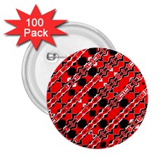 Abstract Red Black Checkered 2 25  Buttons (100 Pack)  by SpinnyChairDesigns