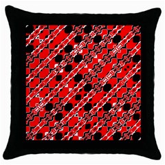 Abstract Red Black Checkered Throw Pillow Case (black) by SpinnyChairDesigns