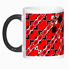 Abstract Red Black Checkered Morph Mugs by SpinnyChairDesigns