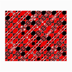 Abstract Red Black Checkered Small Glasses Cloth by SpinnyChairDesigns