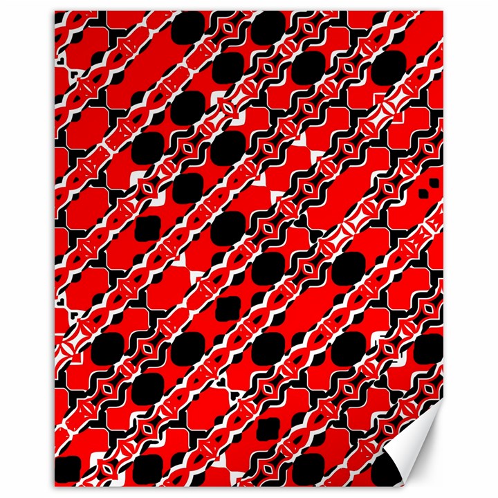 Abstract Red Black Checkered Canvas 16  x 20 