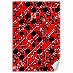 Abstract Red Black Checkered Canvas 20  X 30  by SpinnyChairDesigns