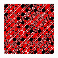 Abstract Red Black Checkered Medium Glasses Cloth by SpinnyChairDesigns