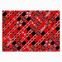 Abstract Red Black Checkered Large Glasses Cloth by SpinnyChairDesigns