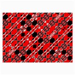 Abstract Red Black Checkered Large Glasses Cloth Front