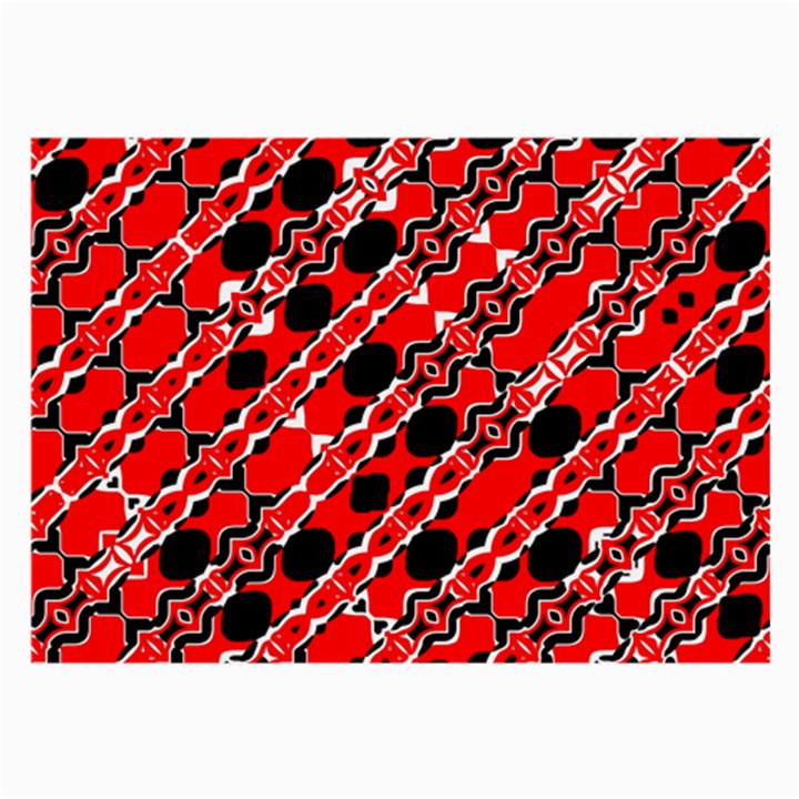 Abstract Red Black Checkered Large Glasses Cloth