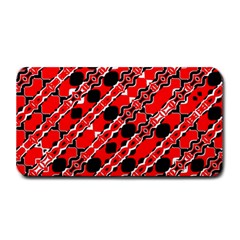 Abstract Red Black Checkered Medium Bar Mats by SpinnyChairDesigns