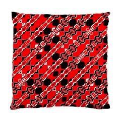 Abstract Red Black Checkered Standard Cushion Case (two Sides) by SpinnyChairDesigns