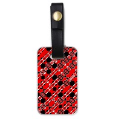 Abstract Red Black Checkered Luggage Tag (one Side) by SpinnyChairDesigns