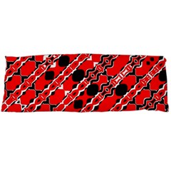 Abstract Red Black Checkered Body Pillow Case (dakimakura) by SpinnyChairDesigns