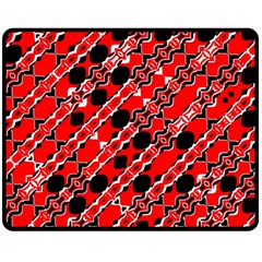 Abstract Red Black Checkered Double Sided Fleece Blanket (medium)  by SpinnyChairDesigns