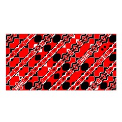 Abstract Red Black Checkered Satin Shawl by SpinnyChairDesigns