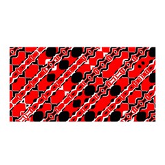 Abstract Red Black Checkered Satin Wrap by SpinnyChairDesigns