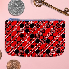 Abstract Red Black Checkered Large Coin Purse by SpinnyChairDesigns