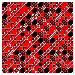 Abstract Red Black Checkered Wooden Puzzle Square by SpinnyChairDesigns